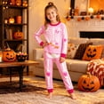 thumbnail image 5 of WOYY Girls Halloween Pajama Set Candy Skeleton Print Long Sleeve Sleepwear Set, Sizes 2-10, 5 of 6