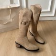 thumbnail image 4 of Nmnitkp Boots for Women Fashionable Casual Multi-Color Thick-Soled Suede Western Boots Fall And Winter Style Comfortable Long Boots Khaki,37, 4 of 9