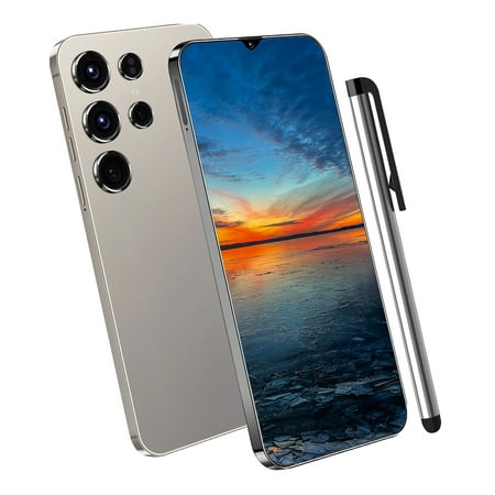 BatSmtpone S24 unlocks 5G smartphone with tool pen, 6.3-inch display screen, 4GB+128GB+64GB SD card, Android 13, Face ID/fingerprint lock, 6800mAh battery(grey)y)