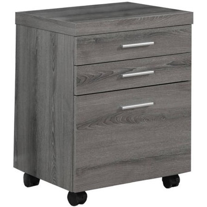 Monarch Specialties 3 Drawer File Cabinet Filing Cabinet Dark Taupe 