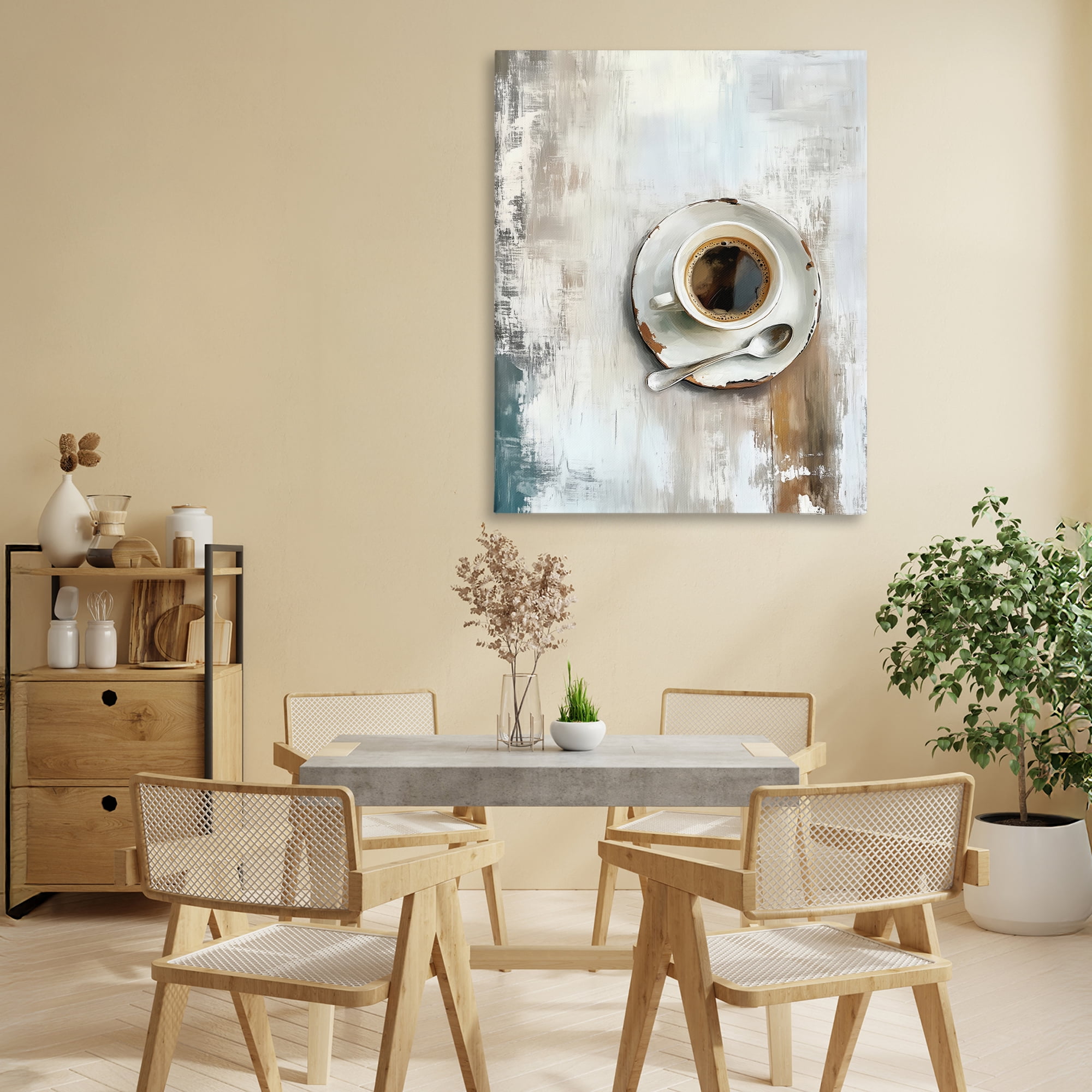 Stupell Industries Neutral & Rustic Cup of Coffee Canvas Wall Art, design by LSR Design Studio