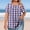 Purple, variant on Women's Plus Size T-Shirt, Short Sleeve Pleated Blouse with Buttons and Striped Pattern for Casual Wear