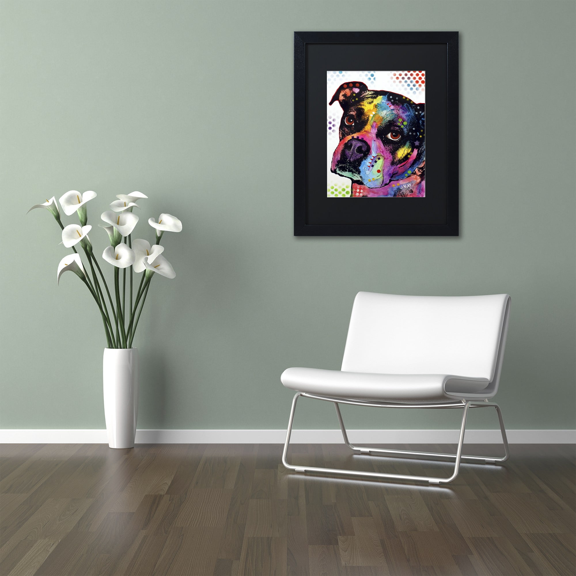 Trademark Fine Art "Young Boxer" Canvas Art by Dean Russo, Black Matte, Black Frame