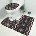 thumbnail image 2 of Boho Multicolor Geometric Ethnic Pattern Bathroom Rugs Sets 3 Piece,Toilet Cover Set,Absorbent Non Slip Bathroom Mats Sets with U-Shaped Contour Rug Toilet Rug Set, 2 of 5
