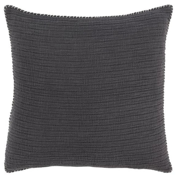 22 in. Charcoal Cotton Pillow