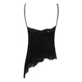 thumbnail image 6 of vigerkar Silk Lace Trim Camisole Tops for Women Satin Asymmetrical Tank Top Backless Lace Patchwork Cami Going Out (Black, S), 6 of 6
