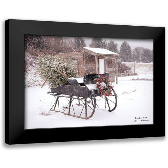 Hoover, Irvin 14x11 Black Modern Framed Museum Art Print Titled - Grandpas Sleigh