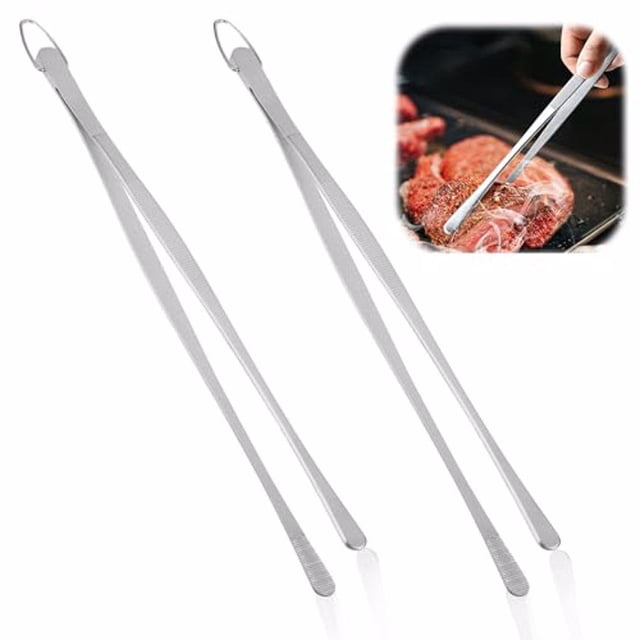 Advancent Pinzas de acero inoxidable fáciles de limpiar de 2 piezas para cocinar sin ensuciar fabricadas con acero inoxidable Cocina y Comedor
