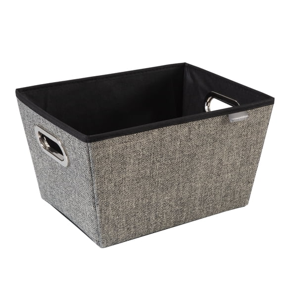 Simplify 4.32 Gallon Medium Grommet Plastic Storage Bins, Black