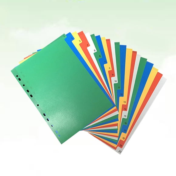 FUEENIRVA 40Ud Divisores Coloridos Insertables Para Bindes Con Material Resistente Y Protección Ambiental