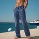thumbnail image 1 of Ceisia Mens Fasion Blue Jeans Bootcut Relaxed Fit With Two Pockets XL Gift, 1 of 9