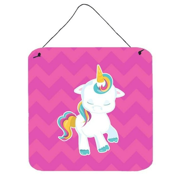 Pink Chevron Unicorn Wall or Door Hanging Prints