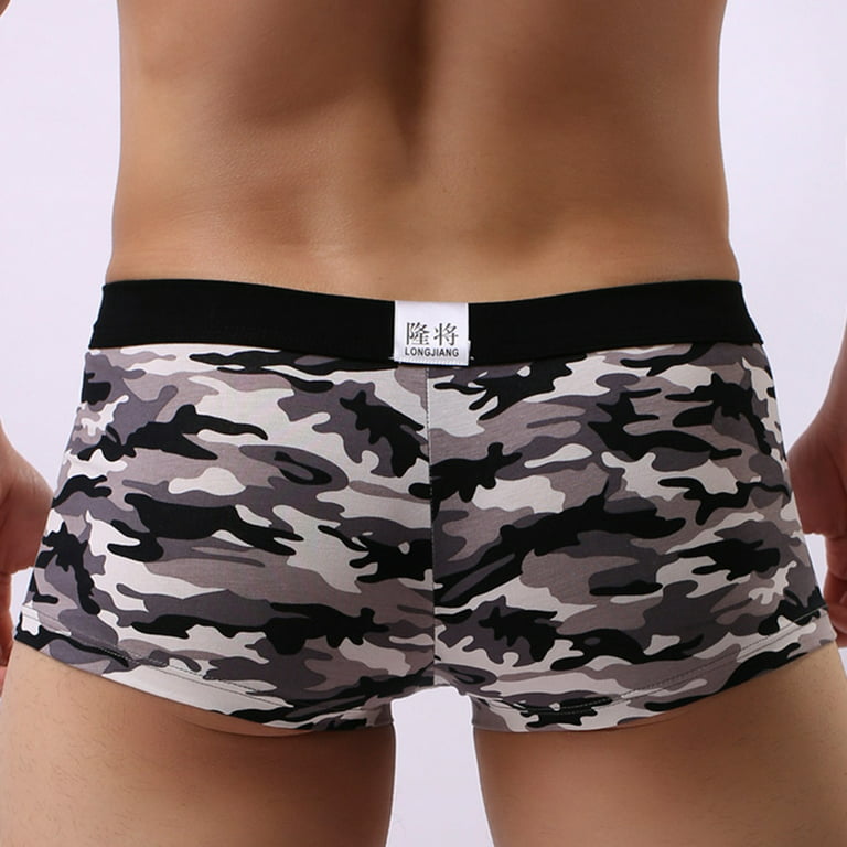 hoksml Mens Underwear Men's Camouflage Stripe Briefs Fashion