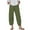 Green, variant on WIZUTIZ Womans Dress Pants Classic Leisure Loose Wide Leg Summer Pants Stretch Elastic High Waist 7/8 Length Slacks Pants Solid Asymmetrical Cropped Trousers for Lady Hiking Outdoor Brown