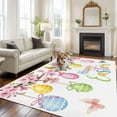 thumbnail image 2 of 5'x8' Area Rugs, Easter Eggs Indoor Outdoor Area Rug for Living Room Bedroom, Butterfly Flowers Spring Watercolor Branch Floral Washable Bathroom Rugs Kitchen Floor Carpet Mats Home Decor Aesthetic, 2 of 8