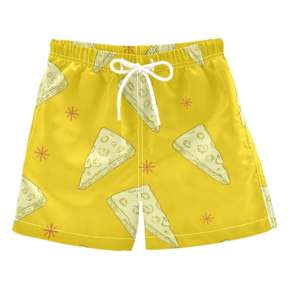 Boys' Swim Trunks Kids Beach Shorts Quick Dry Board Shorts Yellow Cheese 2T