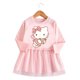 thumbnail image 3 of Hello Kitty nuevo vestido de moda de algodón con estampado de dibujos animados para niñas, falda de malla de manga larga bonita para bebé, vestido pequeño de princesa dulce con cuello redondo, 3 of 5