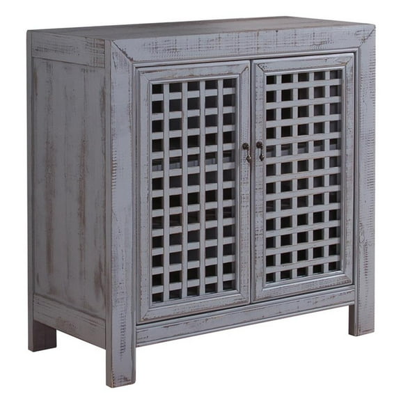 Bowery Hill Traditional Farmhouse Antiqued Gray Wood Accent Cabinet