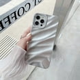 thumbnail image 3 of Compatible with iPhone 13 / iPhone 14 Case,Cute 3D Wave Ripple Desgin Cover for Women or Girls,Soft TPU Shockproof Camera Protective for iPhone 13 / iPhone 14 6.1''-Silver, 3 of 14