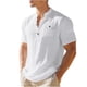 thumbnail image 2 of Ceisia Men's Slim Fit Short Sleeve Henley Shirt with Chest Pocket Casual Summer Top White XL Gifts, 2 of 9