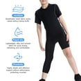 thumbnail image 4 of Youth Boys Compression Pants One Leg Compression Tights Leggings for Basketball 3/4 Athletic Pants Workout Base Layer, 4 of 8