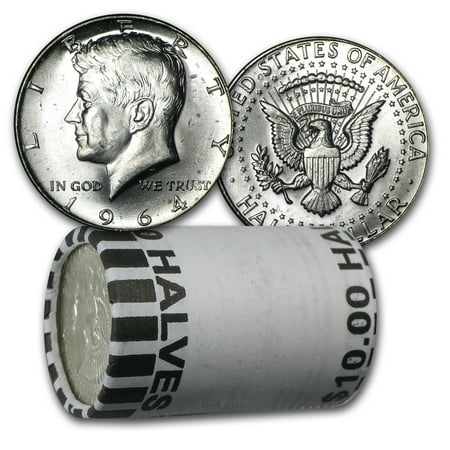 - 90% Silver 1964-P/D Kennedy Half Dollar 20-Coin Roll BU