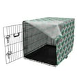 thumbnail image 3 of Philodendron Dog Crate Cover, Abstract Design Tropical Hawaiian Island Foliage, Easy to Use Pet Kennel Cover Small Dogs Puppies Kittens, 7 Sizes, Forest Green Pink, by Ambesonne, 3 of 6