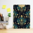 thumbnail image 2 of FORMRS Acrylic Clipboard with Low Profile Clip Standard A4 Letter Size, 12.5" x 9", Gold Peacock Pattern, 2 of 8