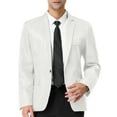 thumbnail image 2 of INSPIRE CHIC Men's Dress Slim Fit Blazer Single Breasted One Button Prom Suit Sports Coat L White, 2 of 7