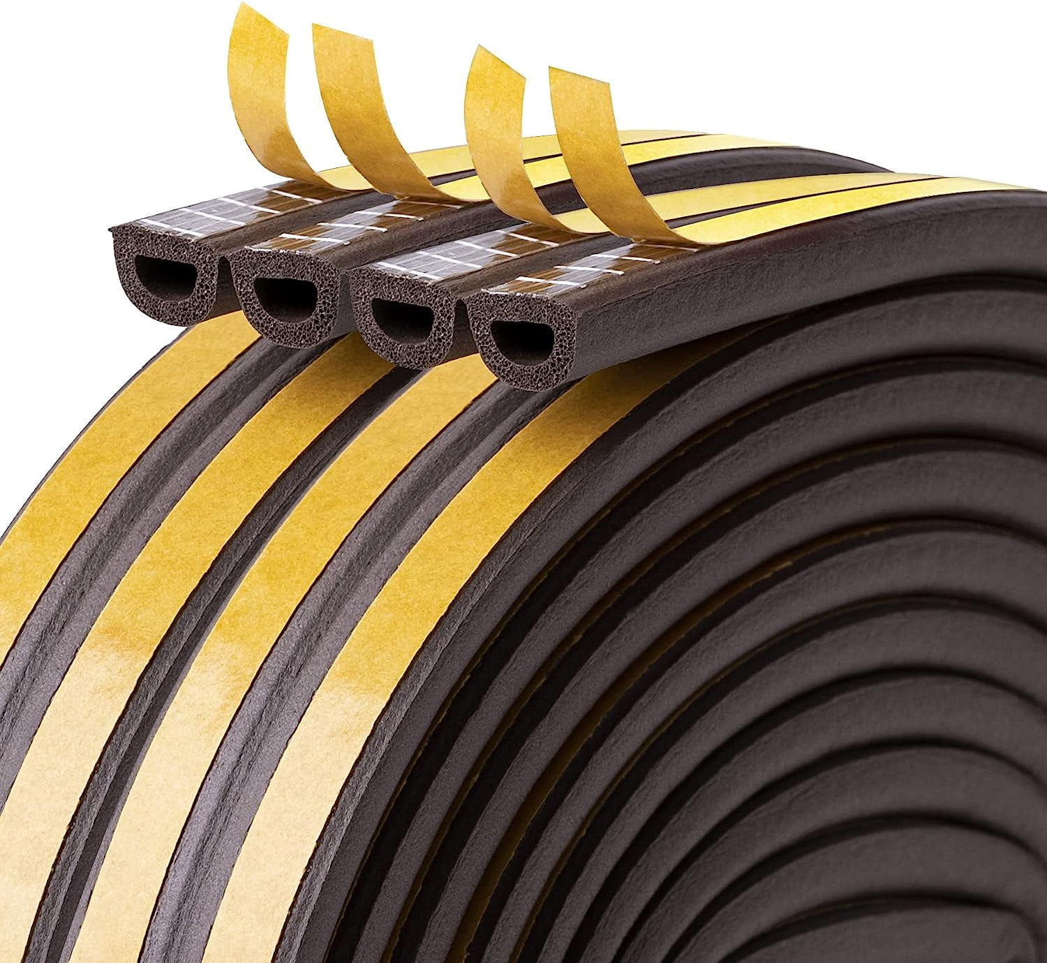 33ft Brown Rubber Weather Stripping for Doors and Windows, Insulation