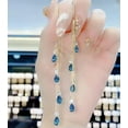 thumbnail image 5 of GKNET 925 Sliver Long Tassel Waterdrop Zircon Earrings Dangle Women Wedding Jewelry-Blue, 5 of 9