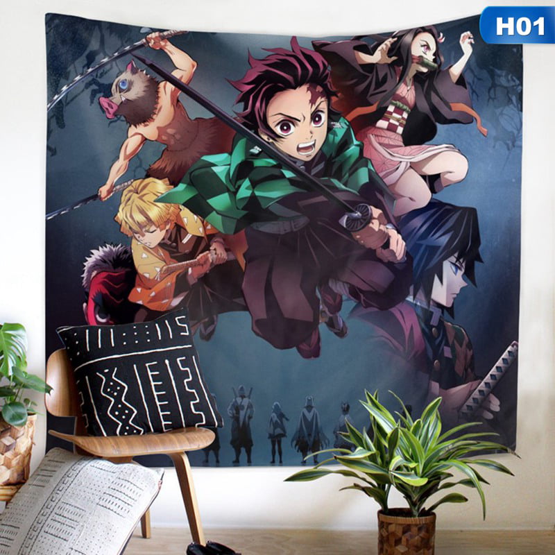 SHIYAO Anime Demon Slayer 3D Background Wall Cloth Tapestry Wall