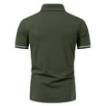 thumbnail image 4 of Dvkptbk T-Shirt Homme Décontracté Ajusté Patchwork Manches Courtes Col Rabattu, 4 of 8