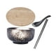 thumbnail image 2 of Round Soup Bowls Insulated Microwavable Japanese Style 6.5 Inch 1.5L Large Ceramic Ramen For Udon Cereal Fruit Pasta Snacks Blanco negro perfecl tazón de fideos, 2 of 5
