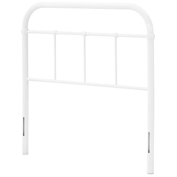 Mod Uptown Modern Farmhouse Metal Headboard, Twin, White