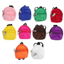 OFFIGAM 10Pcs Zipper Backpack for Dolls Assorted Color Fabric Skill Development