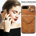 thumbnail image 4 of Allytech iPhone 7 Plus/8 Plus Case with Ring Holder & Shoulder Strap, Retro PU Leather Cards Slots Kickstand Detachable Lanyard Shockproof Wallet Case Cover for Apple iPhone 7 Plus/8 Plus - Brown, 4 of 14