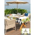 thumbnail image 5 of Outdoor Tablecloth with Umbrella Hole for Patio/Picnic/Party/Camping, Lemon Gnomes Waterproof Table Cloth Rectangle Table Cover Washable, Summer Botanical Yellow Fruit Black Lattice (60"x 120"), 5 of 8