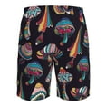 thumbnail image 6 of Kll Colorful Mushrooms In Doodle Style Men'S Casual Summer Beach Shorts Hawaiian Shorts With Pockets-Xx-Large, 6 of 9