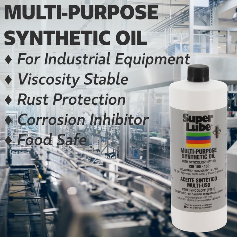 Super Lube 51004 Synthetic Oil, High Viscosity, 4 oz Bottle,Translucent  white(Packaging may vary)