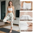 thumbnail image 7 of SCRAWLGOD Christmas Tree Stars Snowflake White Breathable Capri Yoga Leggings with Pockets for Women High Waisted 3/4 Yoga Pants Elastic Cropped Tights for Summer Workout Athletic, M, 7 of 7
