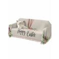 thumbnail image 2 of Easter Sofa Covers for 2-3 Cushion Couch L-Shaped Sectional, Spring Farmhouse Vintage Bunny Flower Leaf Beige Washable Sofa Covers Slipcover for Living Room Furniture, Couch Cover Blanket 71"x134", 2 of 9