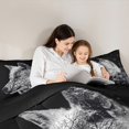 thumbnail image 5 of Homewish Jungle Animal Wolf Full Size Comforter Sets,Howling Wolves Bedding Comforter Set,Gray Black Bedding Sets For Boys Kids,Luxury Bedroom Decor Reversible,3 Pieces, 5 of 8