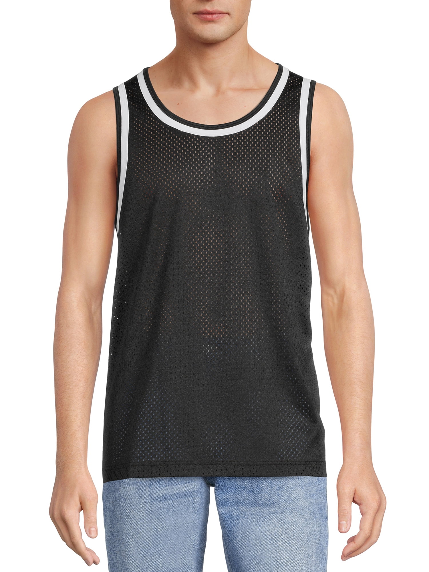 No Boundaries Men's and Big Men's Mesh Tank Top, up to Size 5XL