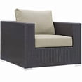 thumbnail image 5 of Modway Convene 7-Piece Aluminum and Rattan Patio Sectional Set - Espresso/Beige, 5 of 9