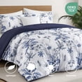 thumbnail image 2 of LANCO MODERN LIFESTYLE 3 Piece Queen Comforter Set, White Blue Botanical Floral Bedding, Soft Microfiber Comforter with Pillow Shams, Lightweight All Season Modern Woodland Bedspread, 2 of 7