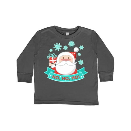

Inktastic Santa Claus with Snowflakes Ho Ho Ho Gift Toddler Boy or Toddler Girl Long Sleeve T-Shirt