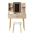 thumbnail image 4 of 4-Drawer Vanity Desk with LED Mirror & Stool, 4 of 7