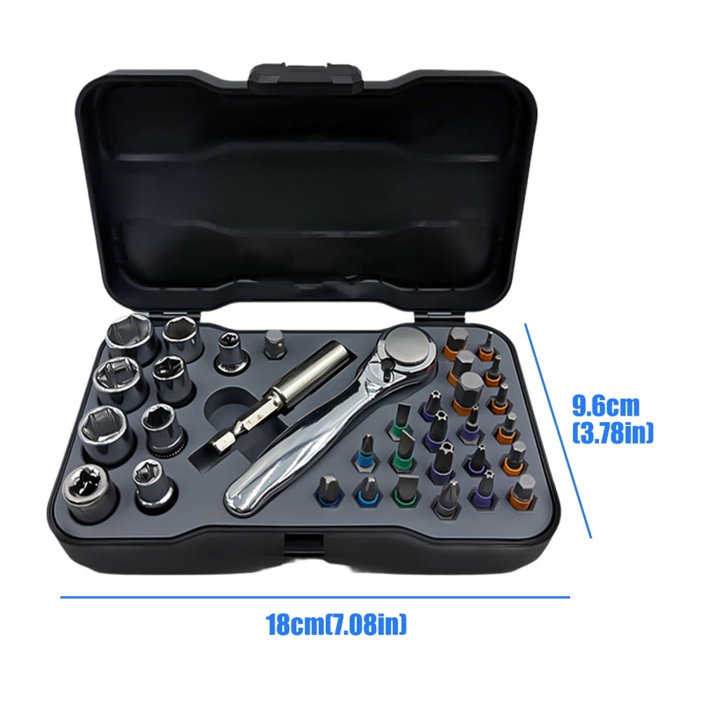 34 Piece Screwdriver Set With Alloy Steel Bits Ergonomic Handle For Craft Repairs