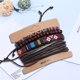 thumbnail image 4 of Pulseras Apuakthei Mix de 4 vueltas, pulseras de cuero de estilo étnico bohemio, pulseras de cuentas de madera, pulseras tejidas con cordón de cáñamo, pulsera ajustable hecha a mano para hombres y, 4 of 7